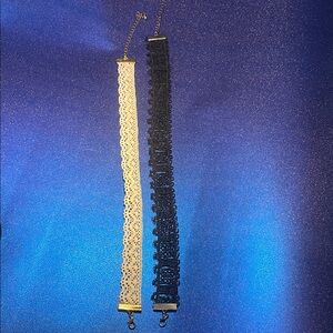 Black and White Lace Choker Set